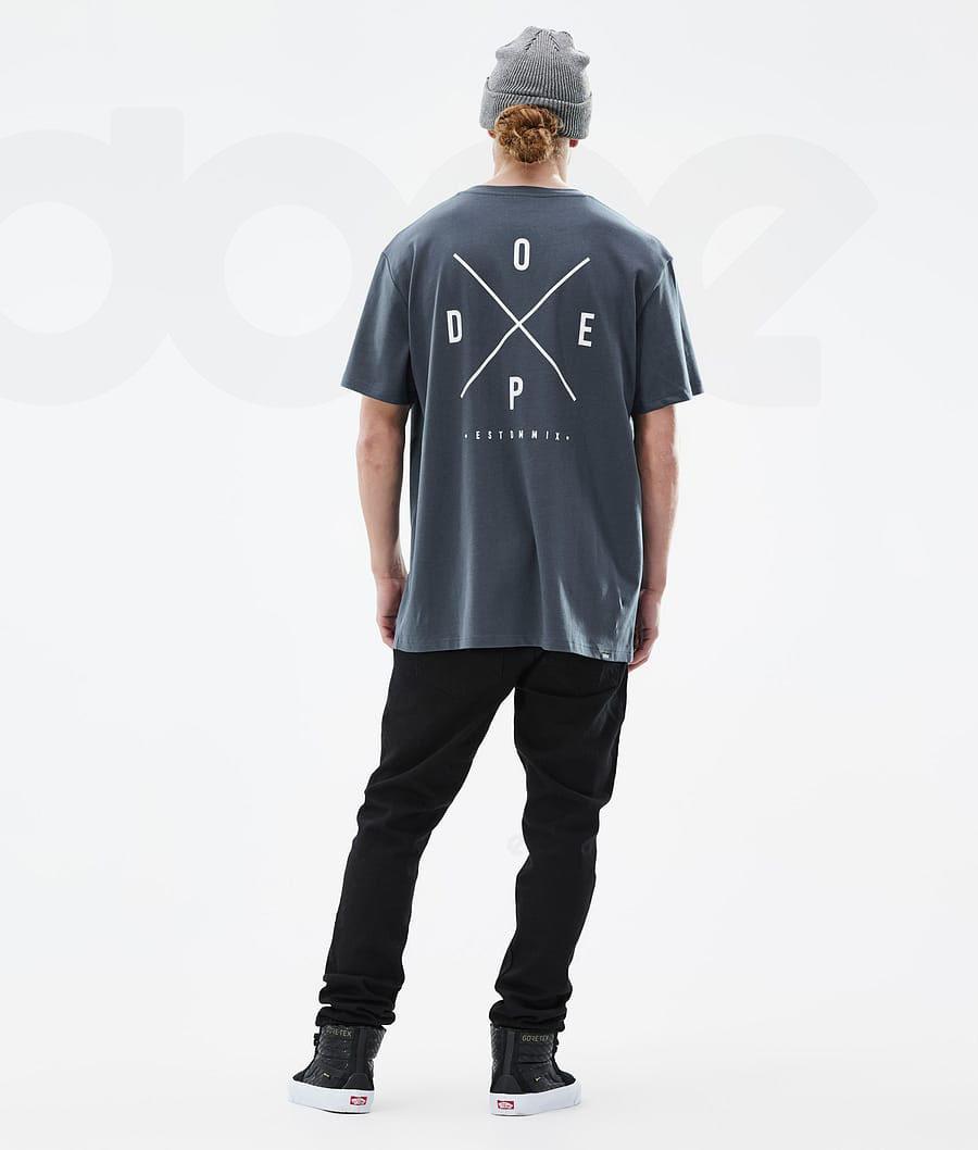 Blue Men's Dope Standard T-shirts | NZ_D1349