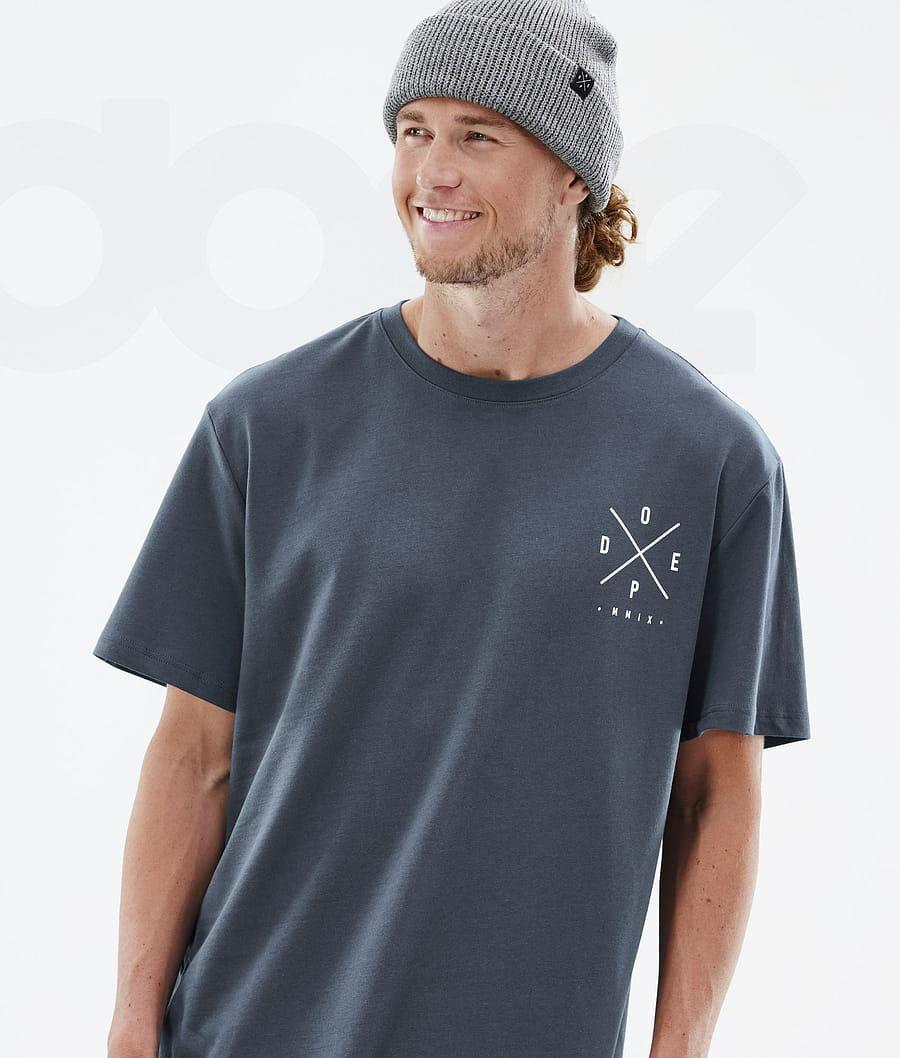 Blue Men's Dope Standard T-shirts | NZ_D1349
