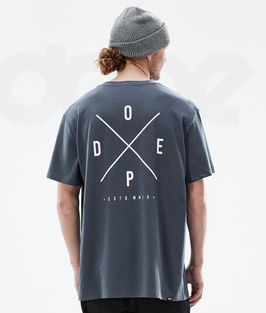 Blue Men\'s Dope Standard T-shirts | NZ_D1349