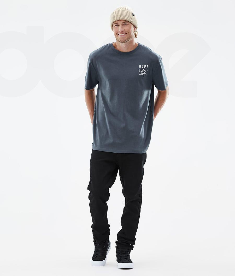 Blue Men's Dope Standard T-shirts | NZ_D1940