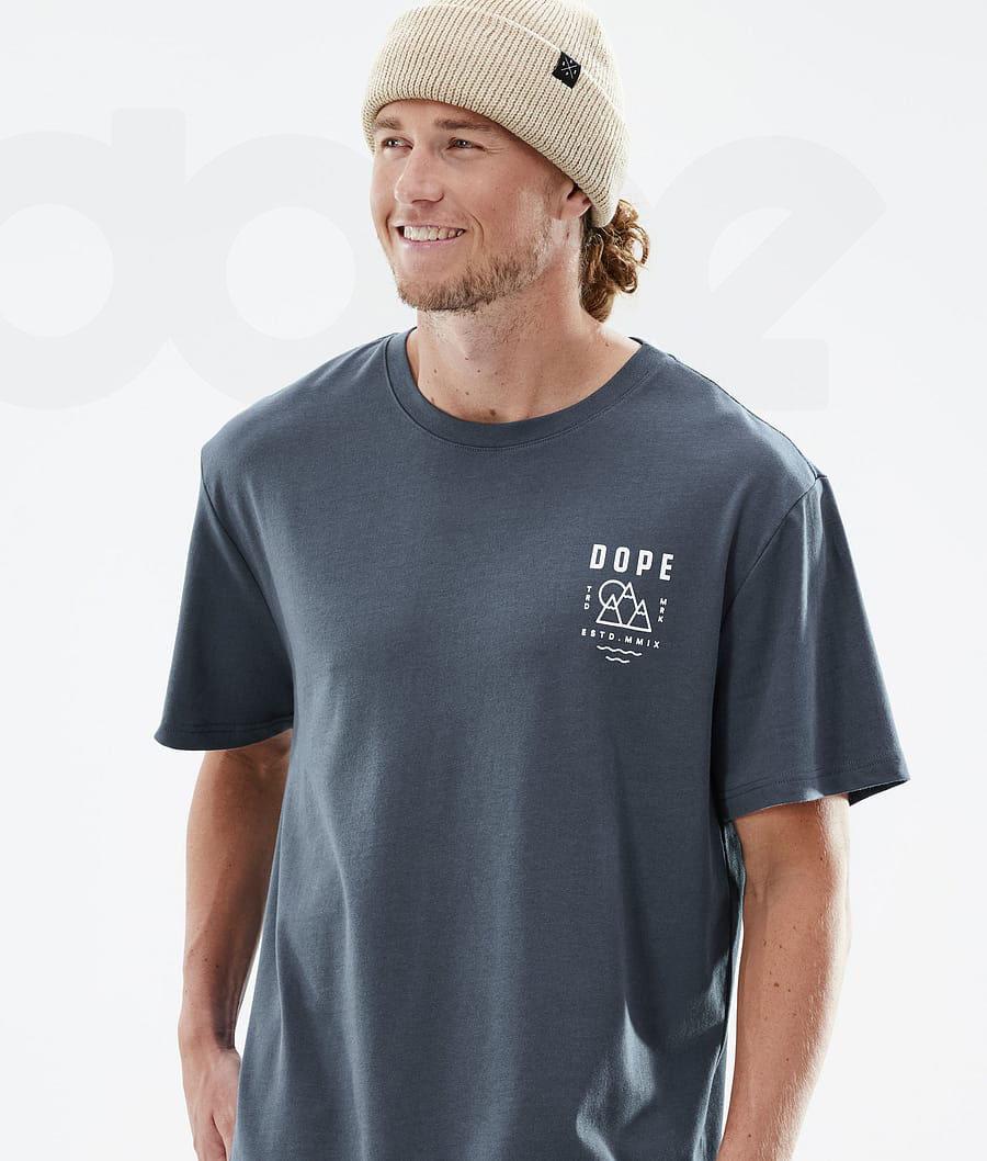 Blue Men's Dope Standard T-shirts | NZ_D1940