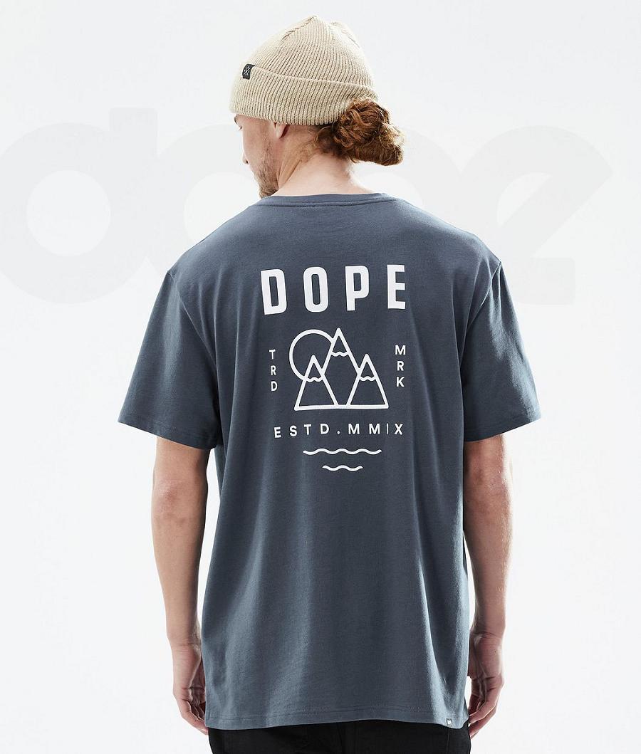Blue Men\'s Dope Standard T-shirts | NZ_D1940