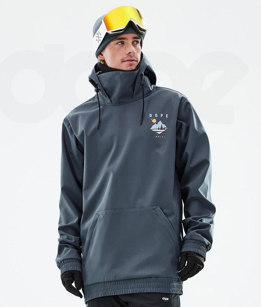 Blue Men's Dope Yeti Snowboard Jackets | NZ_D1884