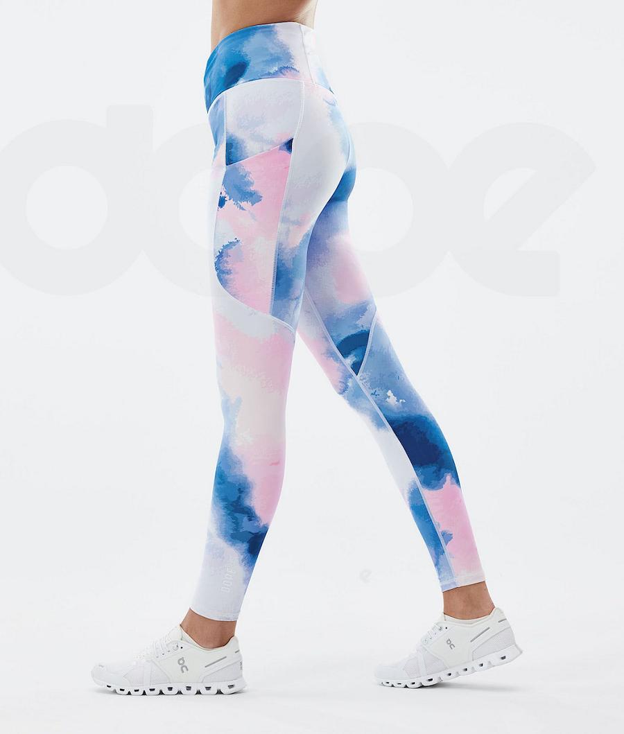 Blue / Pink Women's Dope Lofty Tech Leggings | NZ_D1932