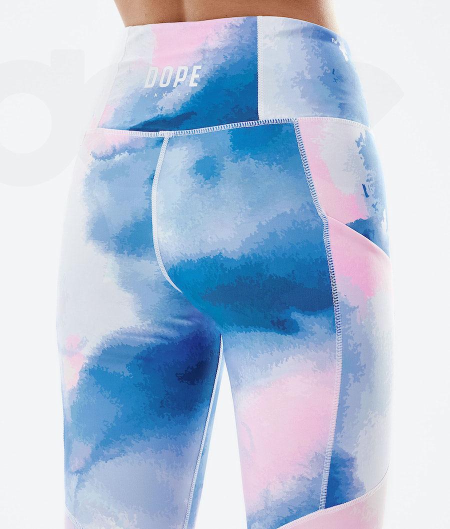 Blue / Pink Women's Dope Lofty Tech Leggings | NZ_D1932
