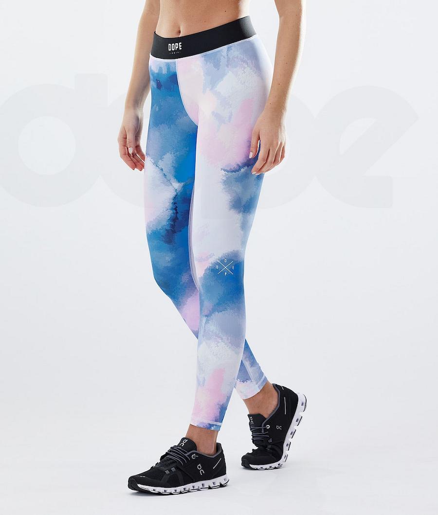 Blue Women's Dope Razor Leggings | NZ_D1892