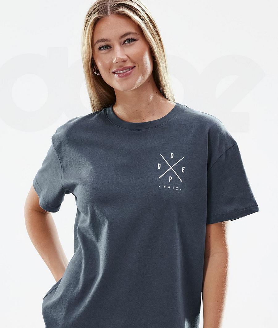 Blue Women's Dope Standard W T-shirts | NZ_D1067