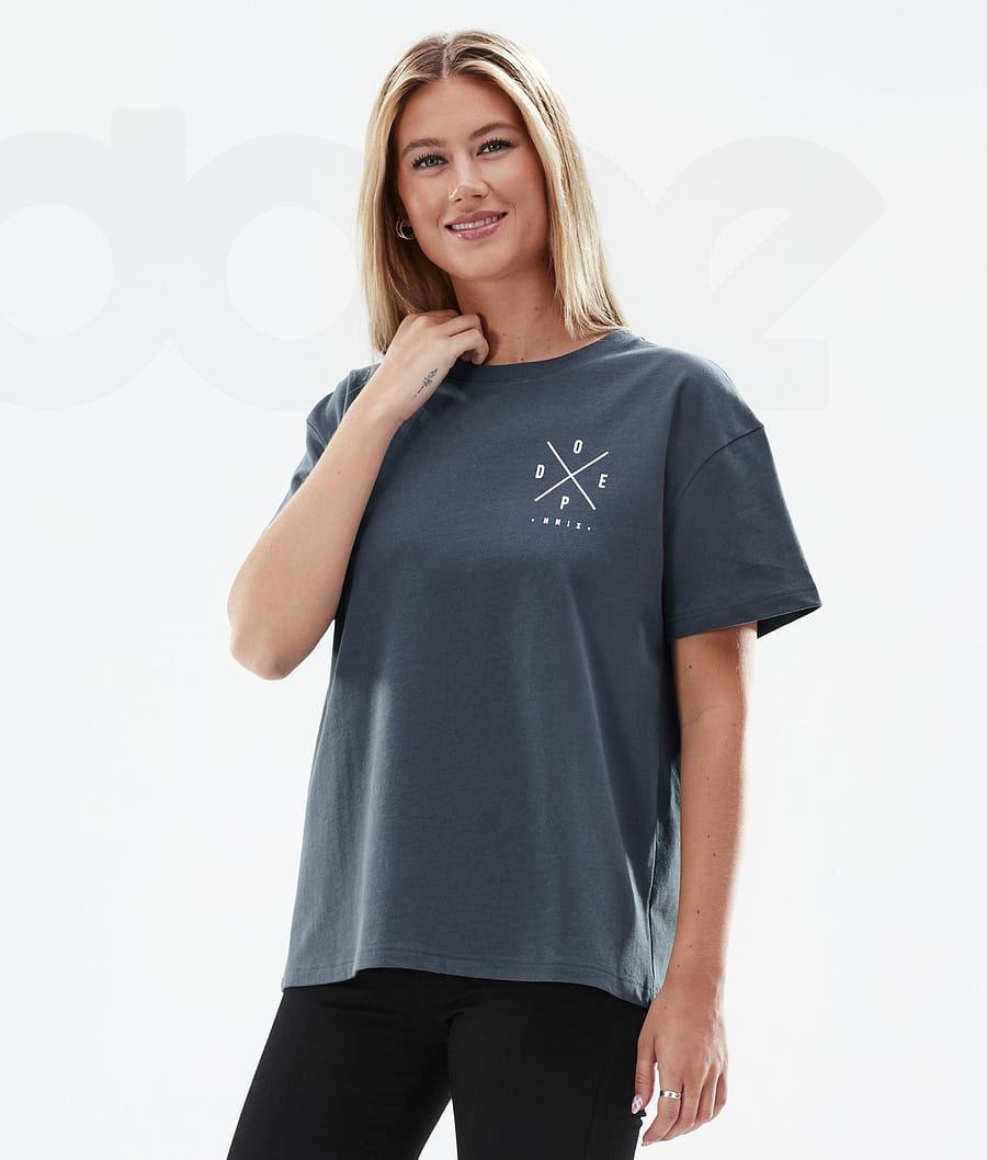 Blue Women's Dope Standard W T-shirts | NZ_D1067