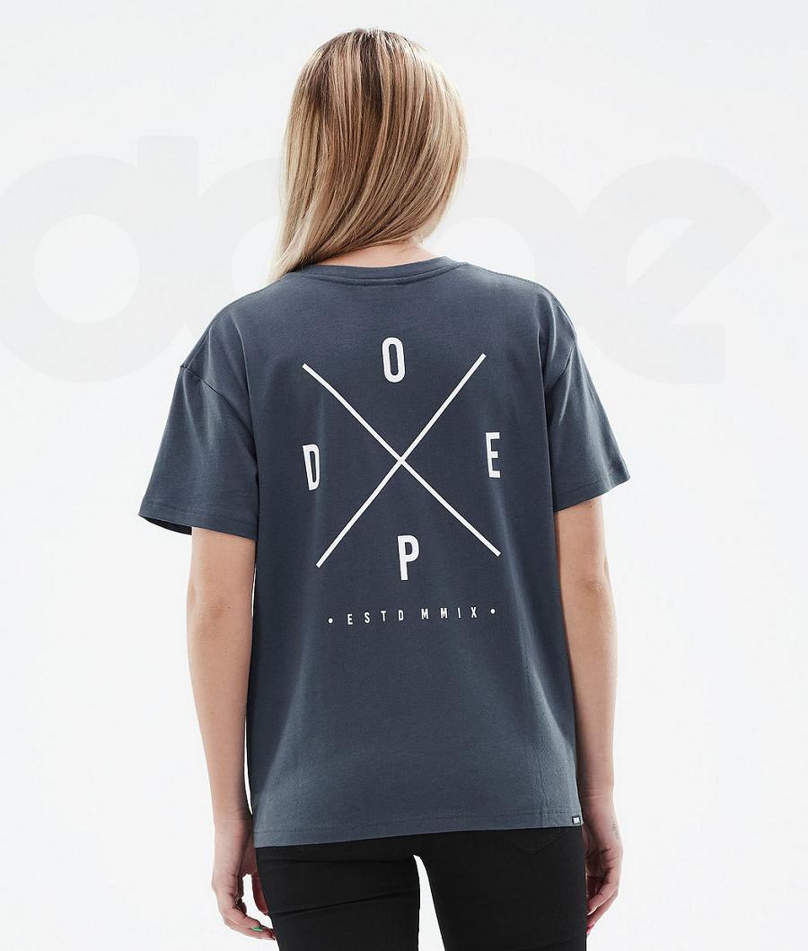 Blue Women\'s Dope Standard W T-shirts | NZ_D1067
