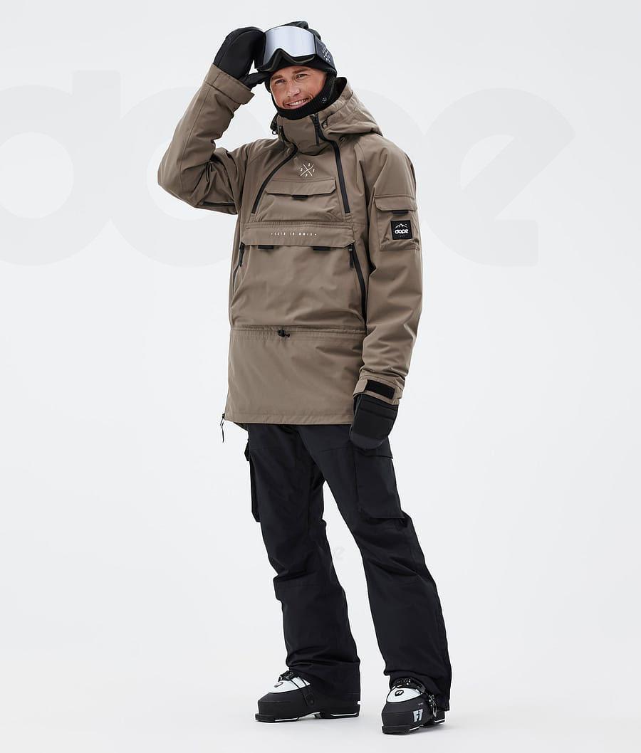 Brown Men's Dope Akin Ski Jackets | NZ_D2010