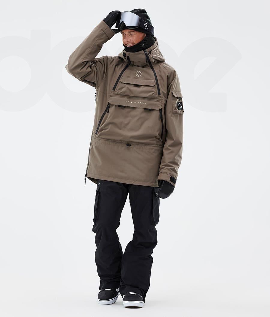 Brown Men's Dope Akin Snowboard Jackets | NZ_D1549