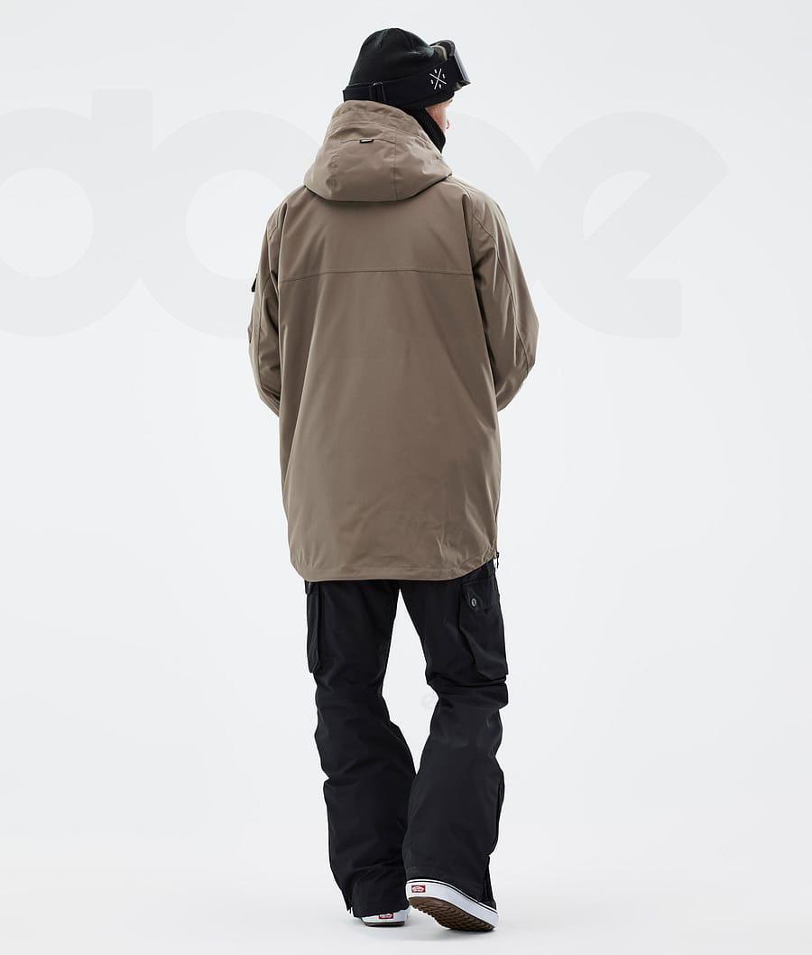 Brown Men's Dope Akin Snowboard Jackets | NZ_D1549