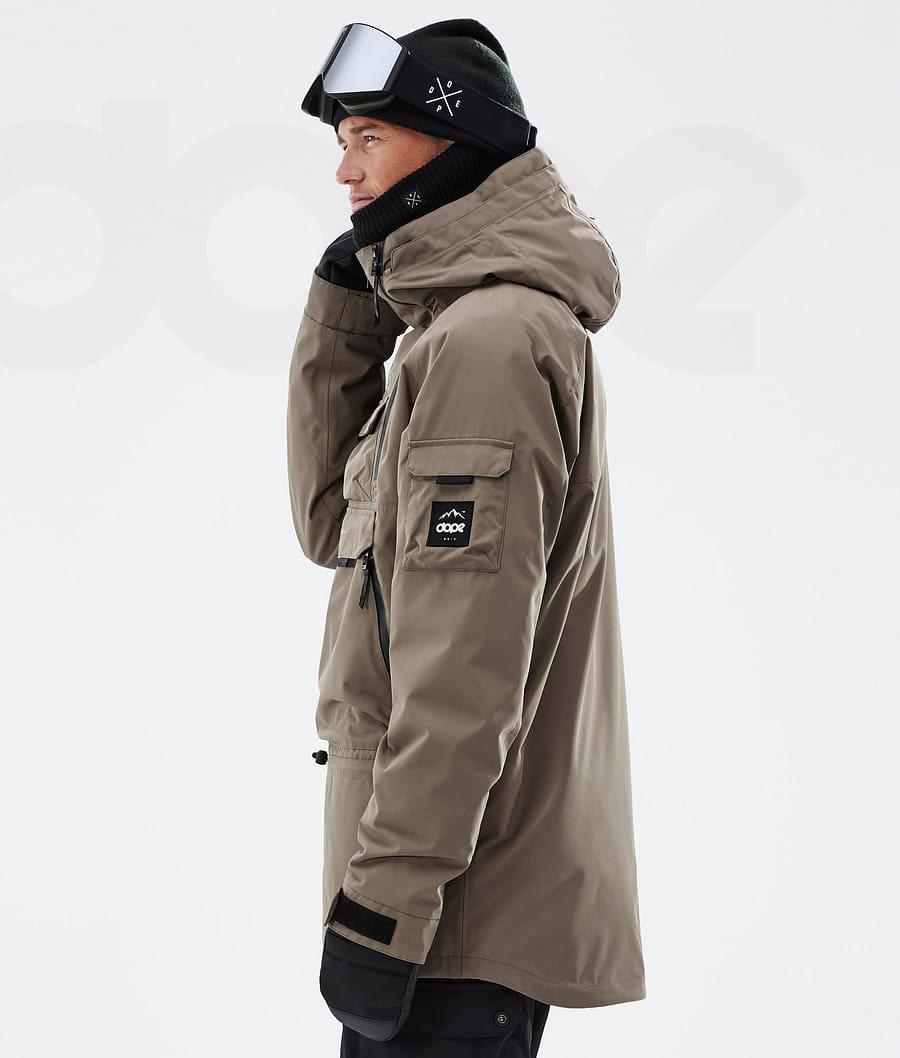 Brown Men's Dope Akin Snowboard Jackets | NZ_D1549