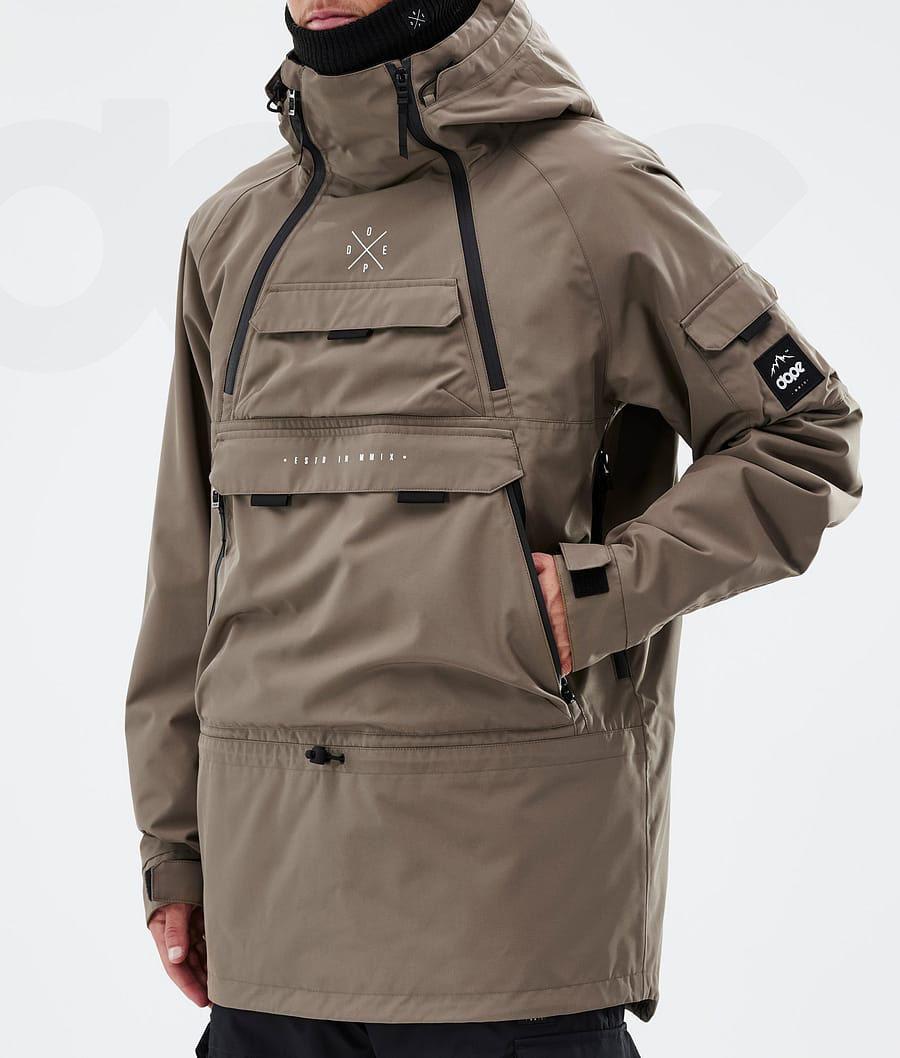 Brown Men's Dope Akin Snowboard Jackets | NZ_D1549