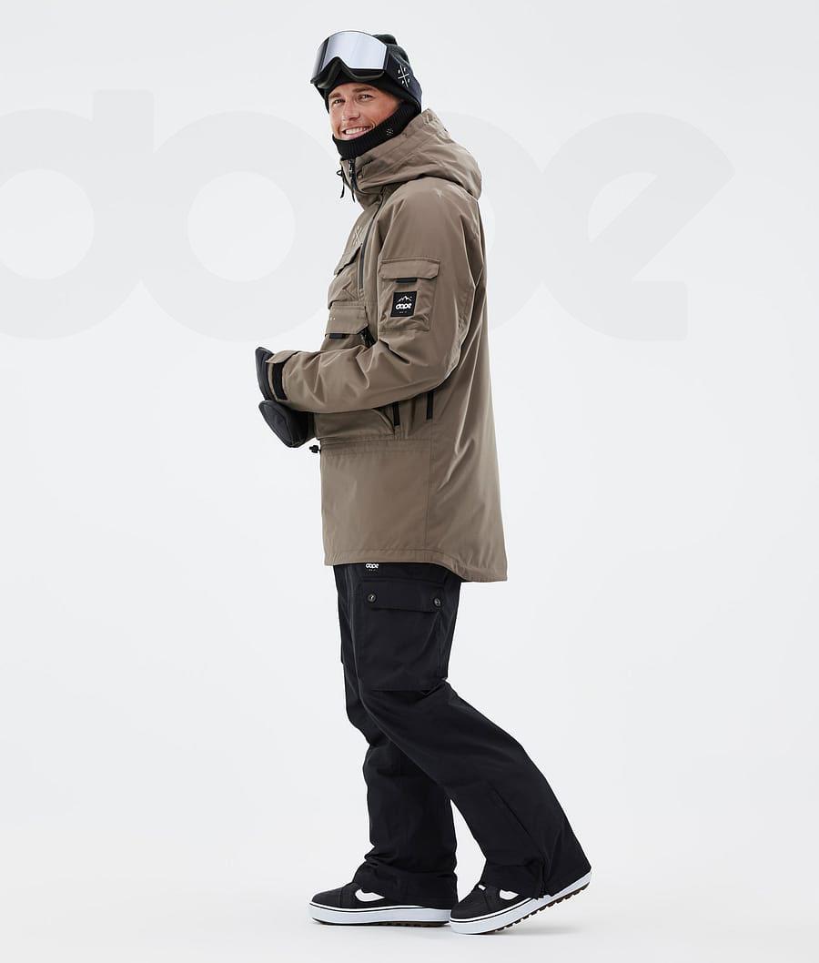 Brown Men's Dope Akin Snowboard Jackets | NZ_D1549