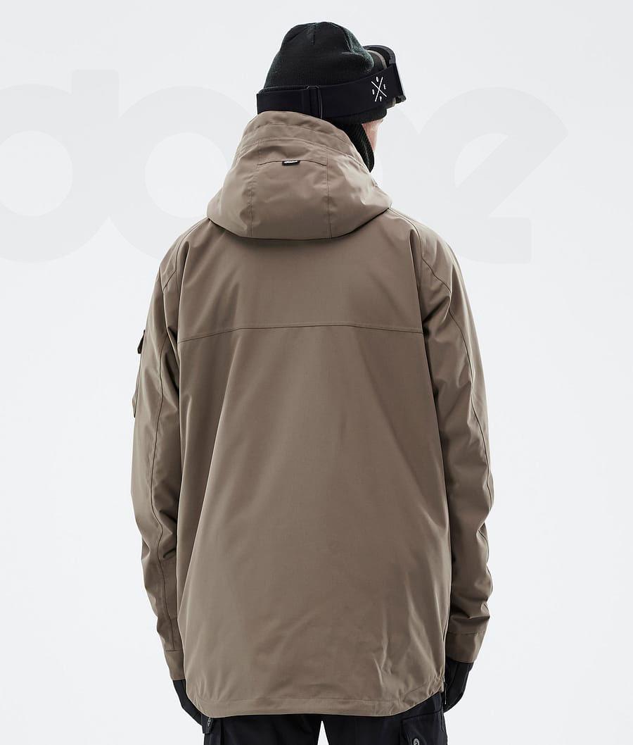 Brown Men's Dope Akin Snowboard Jackets | NZ_D1549