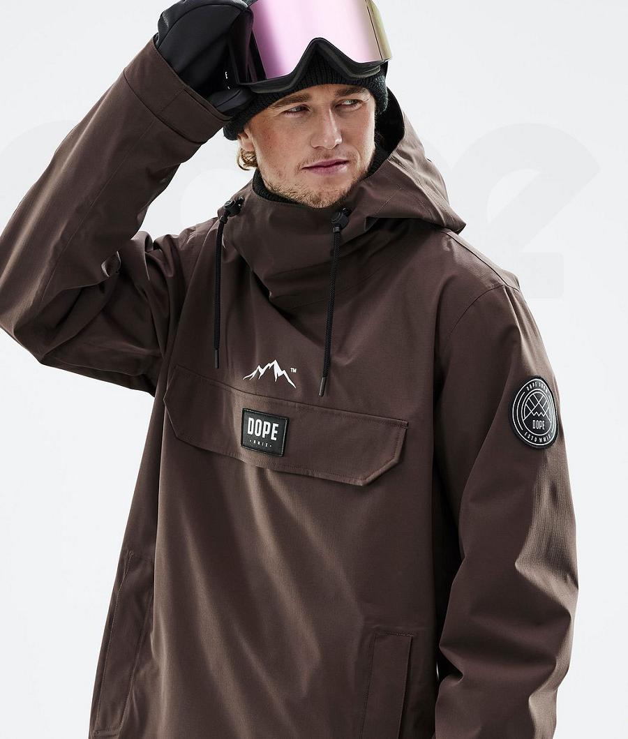 Brown Men's Dope Blizzard Ski Jackets | NZ_D1406
