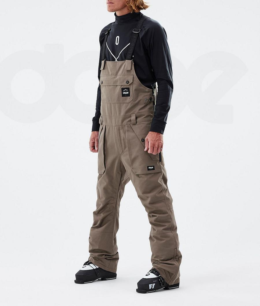 Brown Men\'s Dope Notorious B.I.B Ski Pants | NZ_D1050