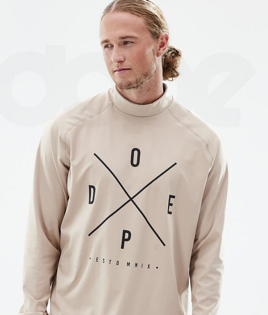 Brown Men's Dope Snuggle Base Layer Tops | NZ_D1532
