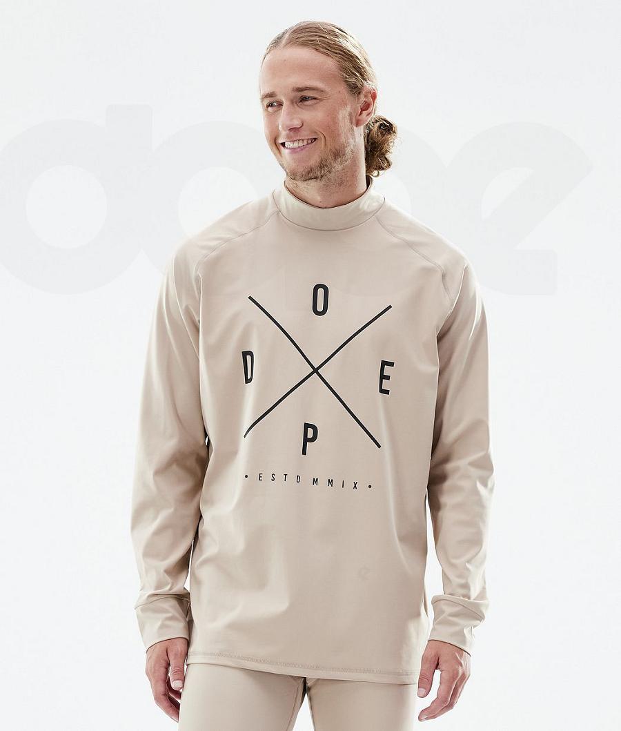 Brown Men\'s Dope Snuggle Base Layer Tops | NZ_D1532