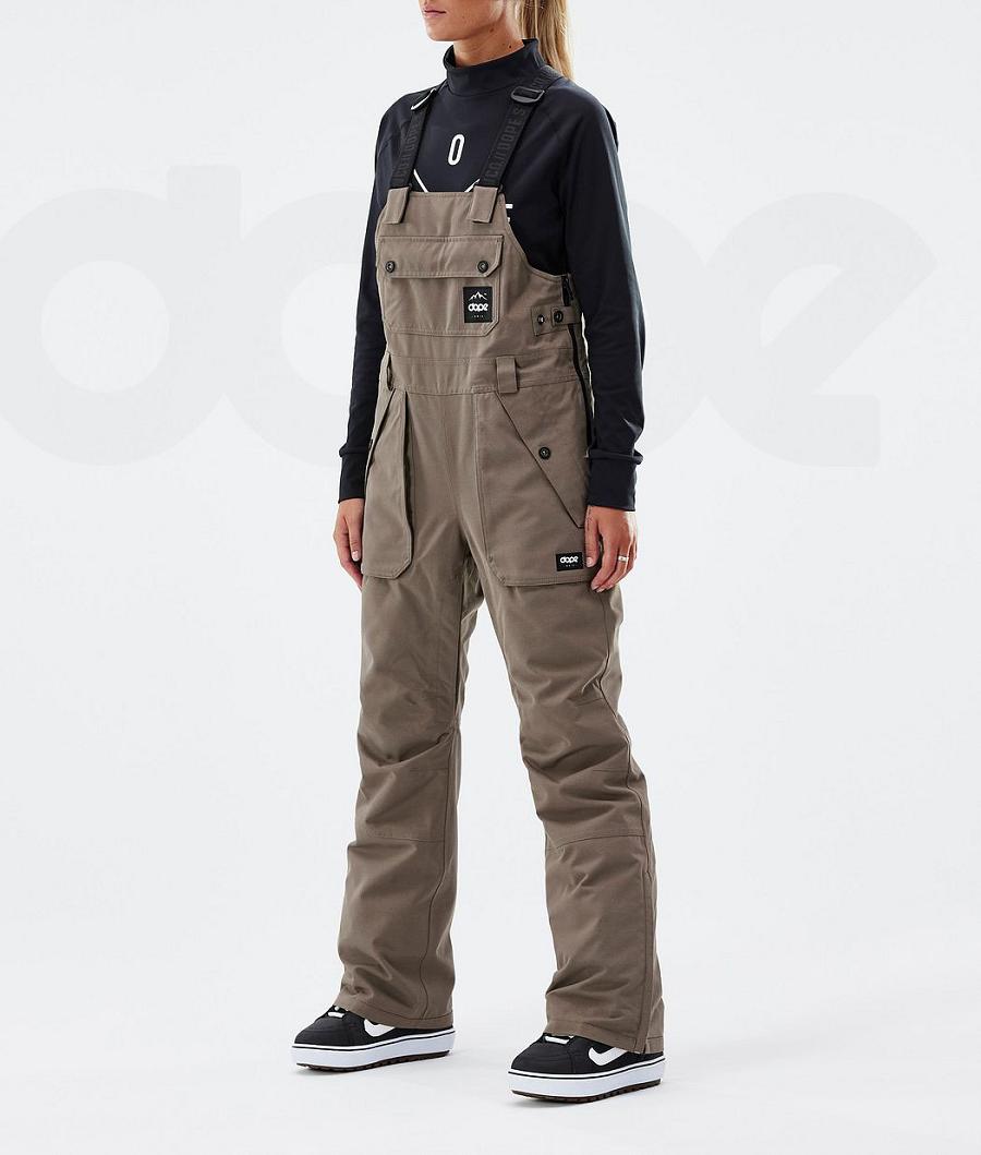 Brown Women\'s Dope Notorious B.I.B W Snowboard Pants | NZ_D2129