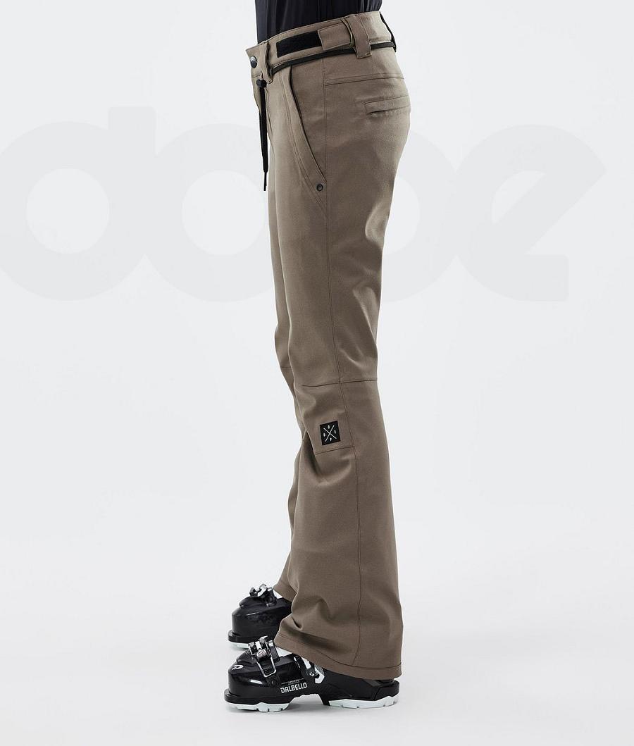 Brown Women's Dope Tigress W Ski Pants | NZ_D2310