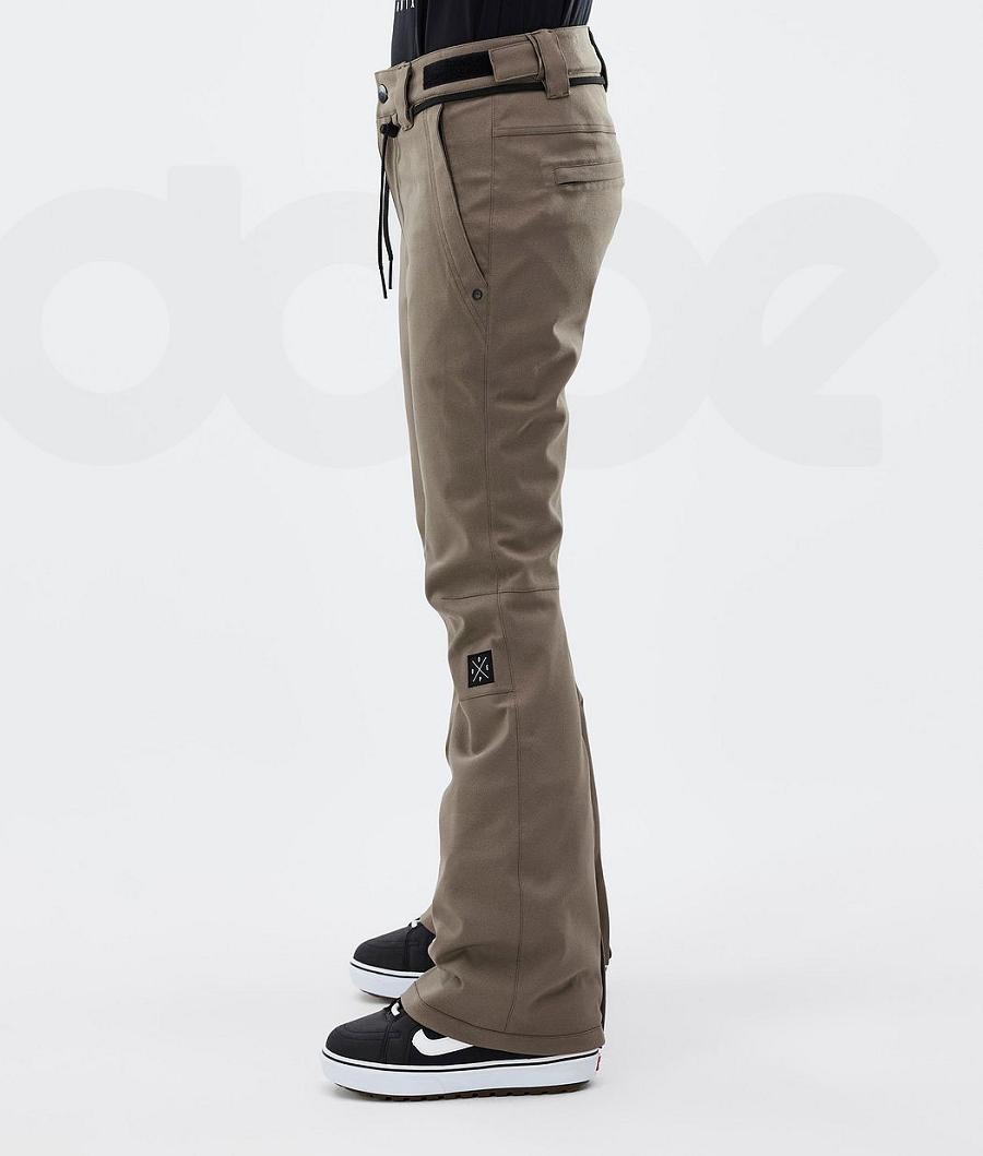 Brown Women's Dope Tigress W Snowboard Pants | NZ_D1189