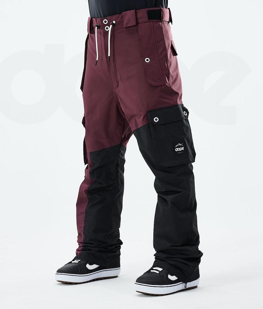 Burgundy / Black Men\'s Dope Adept 2021 Snowboard Pants | NZ_D1372
