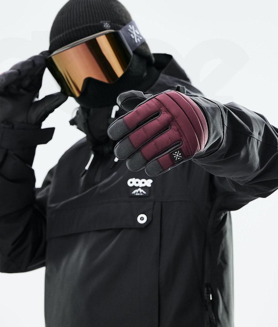 Burgundy Men's Dope Ace 2021 Snowboard Gloves | NZ_D2175