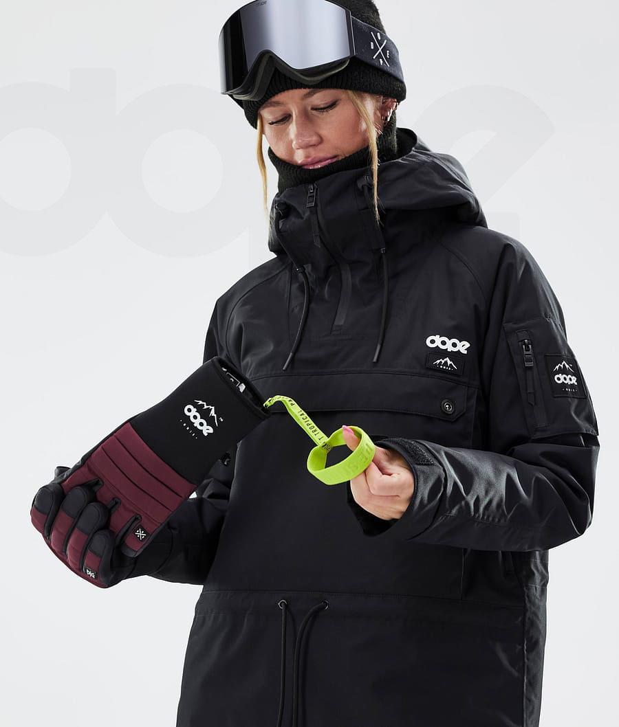 Burgundy Men's Dope Ace Snowboard Gloves | NZ_D1232