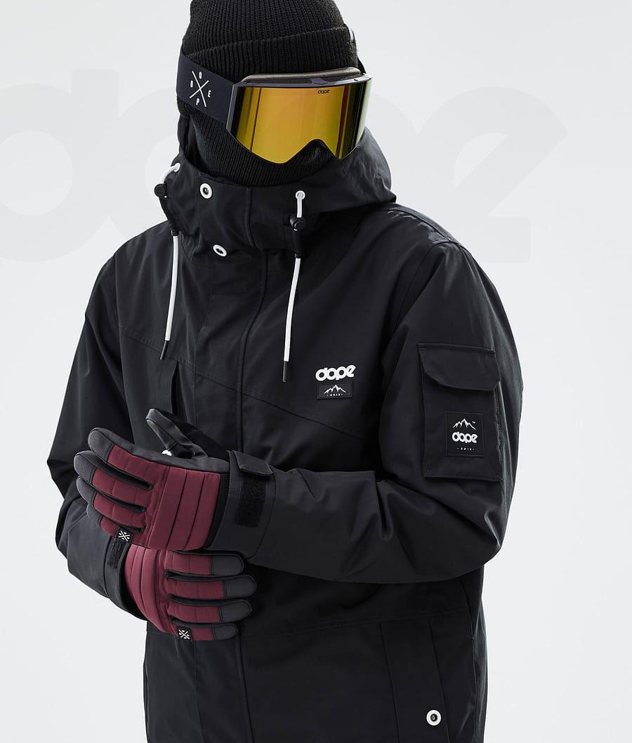 Burgundy Men's Dope Ace Snowboard Gloves | NZ_D1232