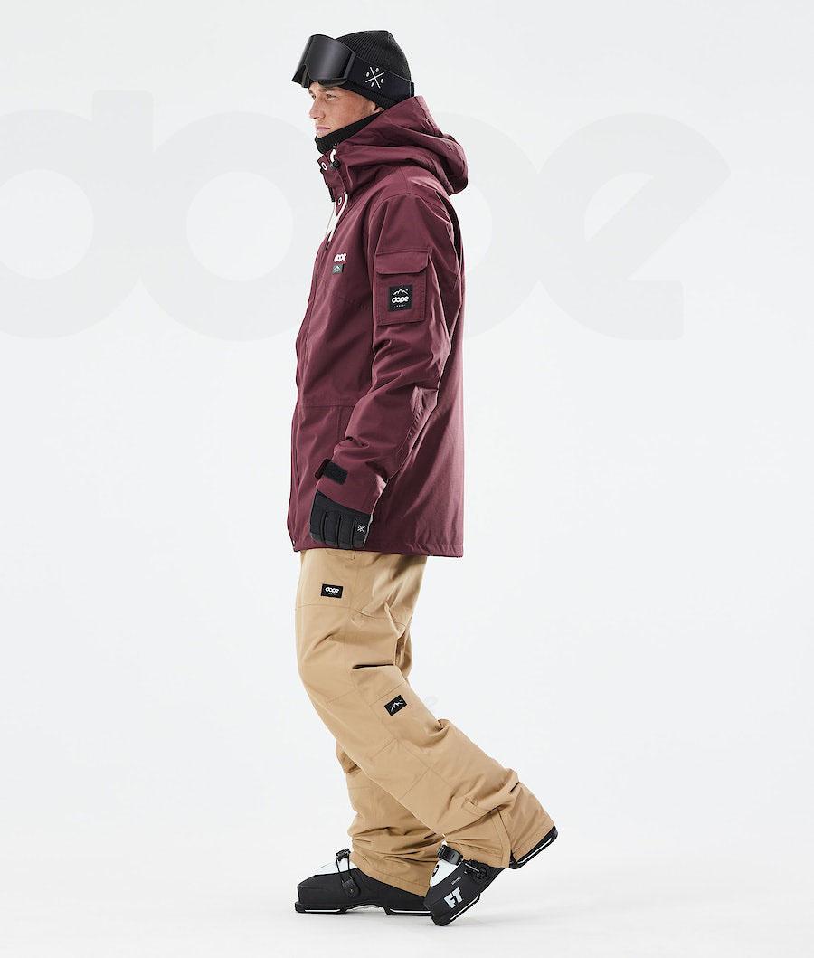Burgundy Men's Dope Adept 2021 Ski Jackets | NZ_D2031