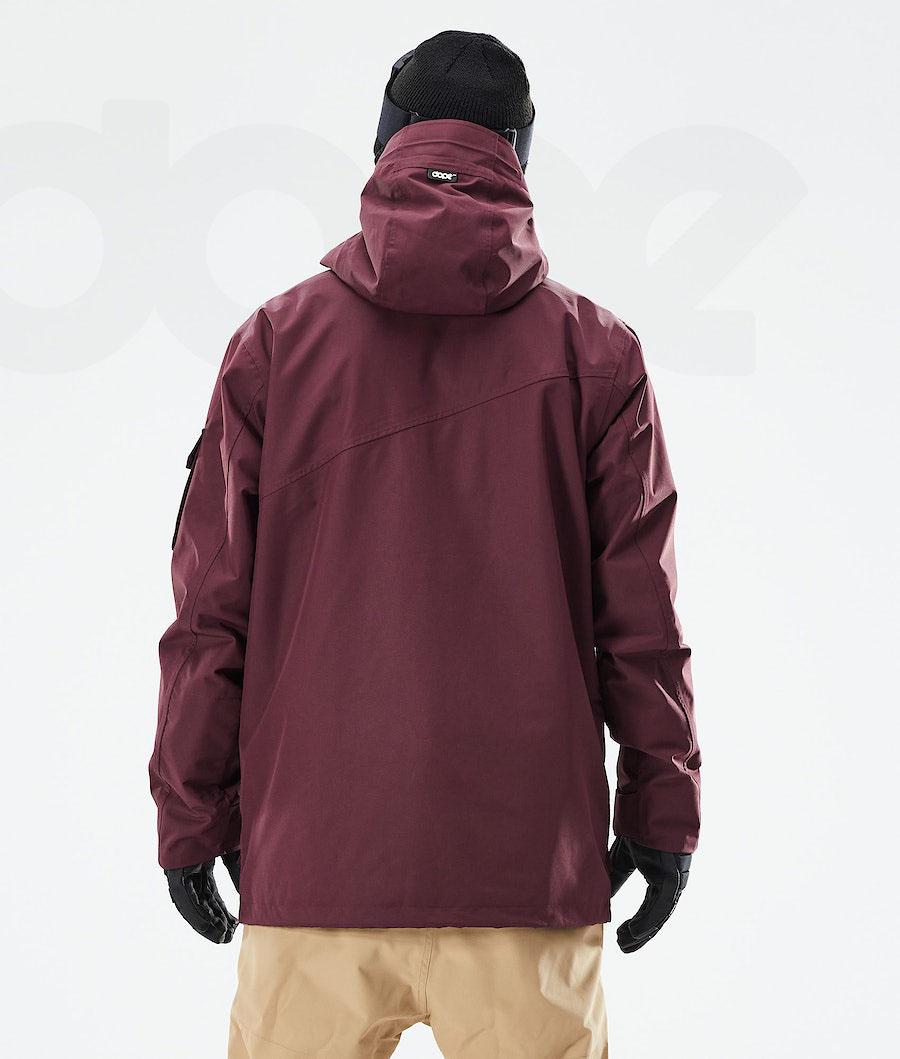 Burgundy Men's Dope Adept 2021 Ski Jackets | NZ_D2031