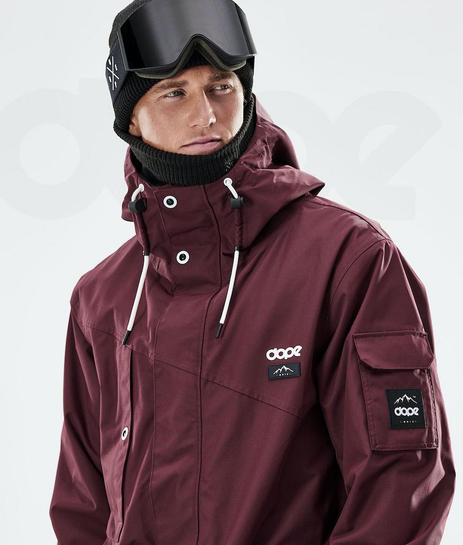 Burgundy Men's Dope Adept 2021 Snowboard Jackets | NZ_D2185