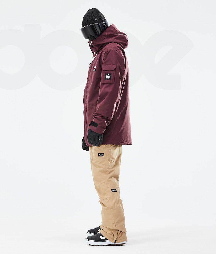 Burgundy Men's Dope Adept 2021 Snowboard Jackets | NZ_D2185