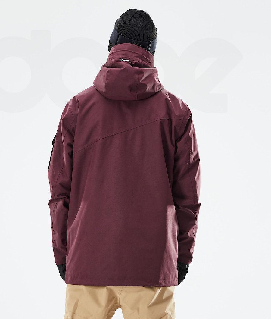 Burgundy Men's Dope Adept 2021 Snowboard Jackets | NZ_D2185