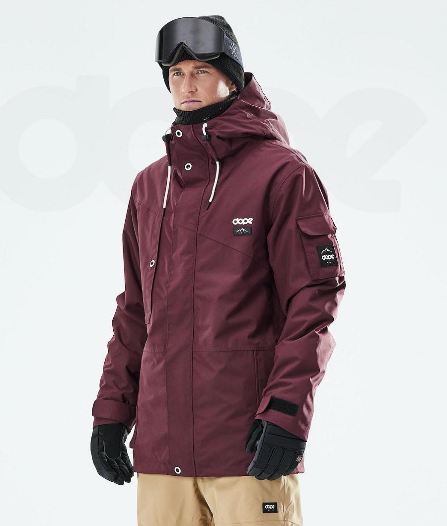 Burgundy Men\'s Dope Adept 2021 Snowboard Jackets | NZ_D2185