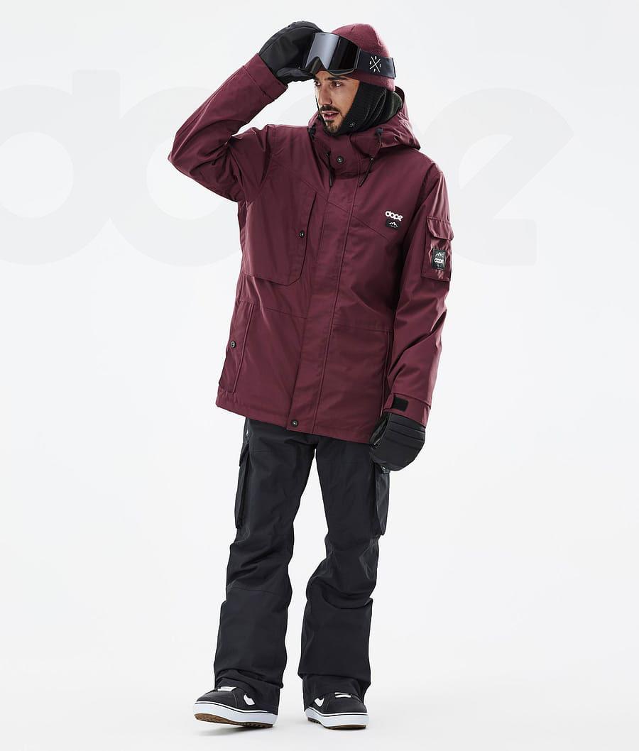 Burgundy Men's Dope Adept Snowboard Jackets | NZ_D2317