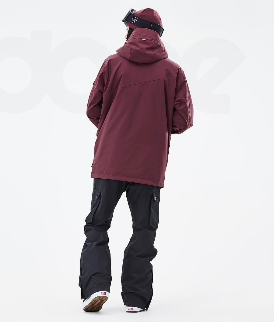Burgundy Men's Dope Adept Snowboard Jackets | NZ_D2317
