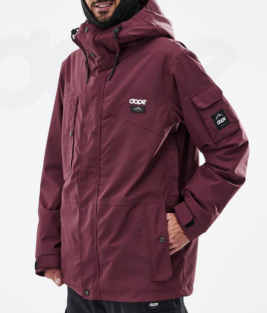 Burgundy Men's Dope Adept Snowboard Jackets | NZ_D2317