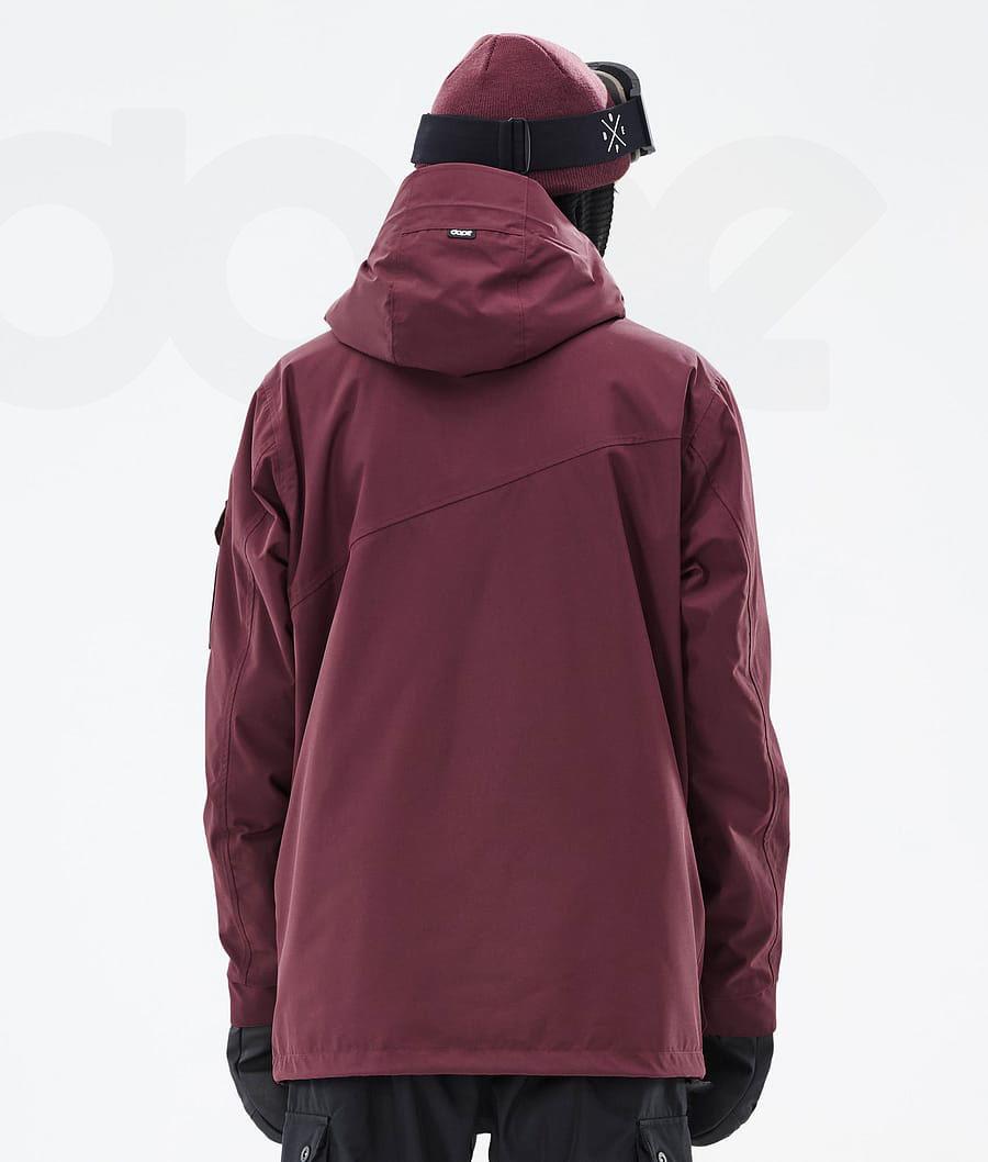 Burgundy Men's Dope Adept Snowboard Jackets | NZ_D2317