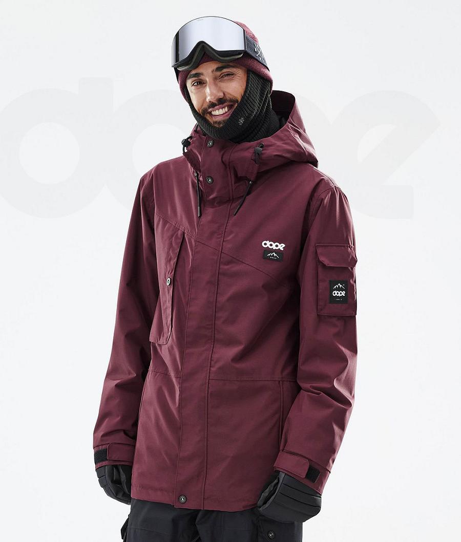 Burgundy Men\'s Dope Adept Snowboard Jackets | NZ_D2317
