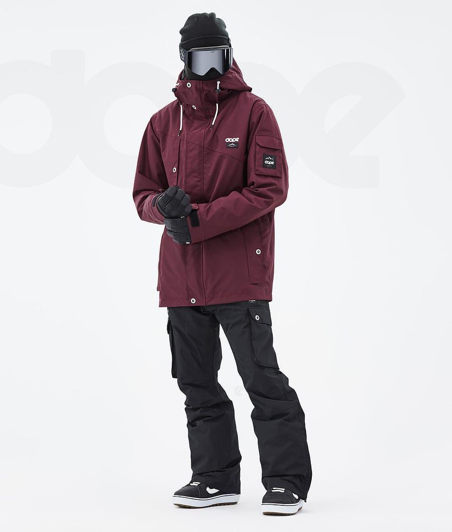 Burgundy Men's Dope Adept Snowboard Jackets | NZ_D2436
