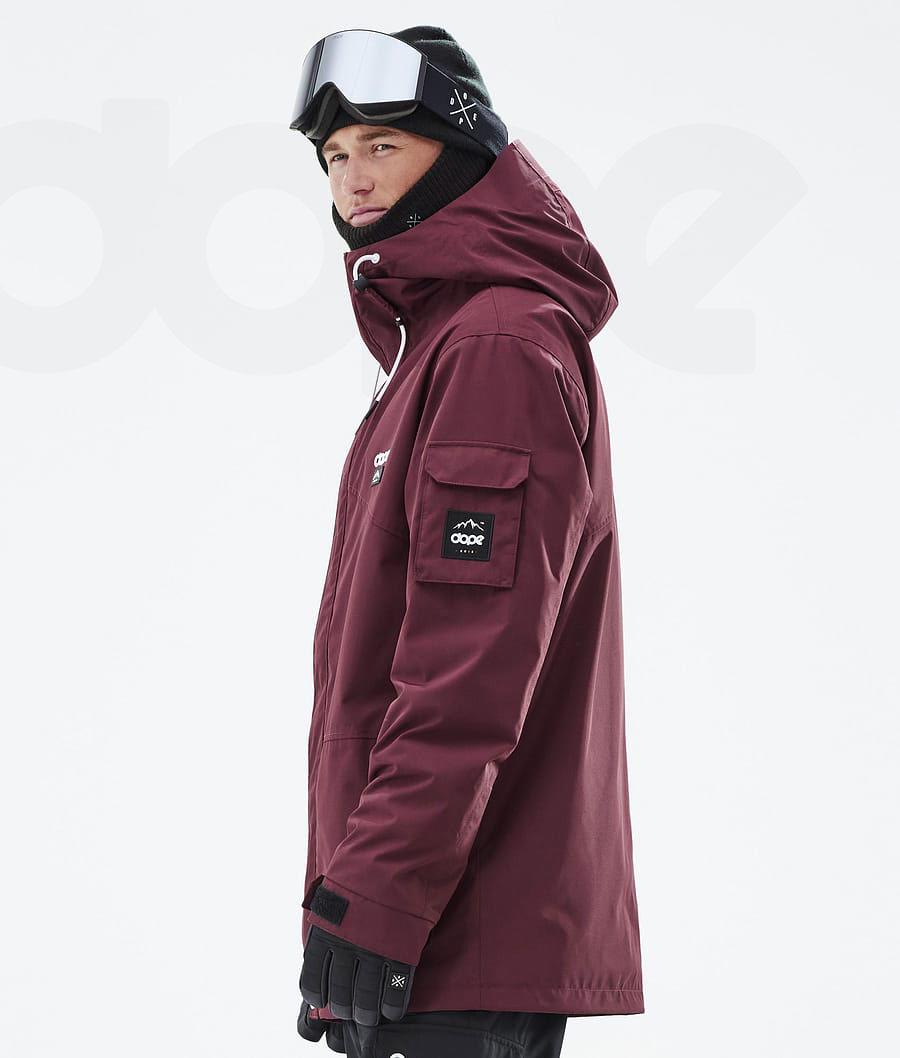 Burgundy Men's Dope Adept Snowboard Jackets | NZ_D2436