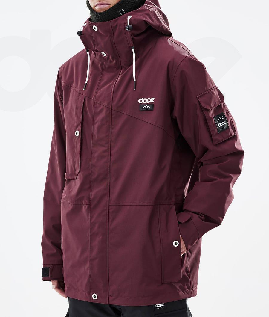 Burgundy Men's Dope Adept Snowboard Jackets | NZ_D2436