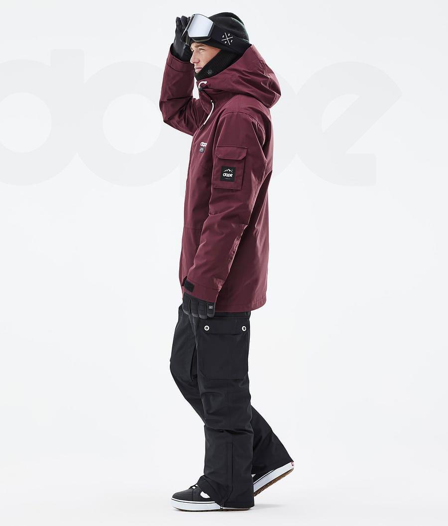Burgundy Men's Dope Adept Snowboard Jackets | NZ_D2436