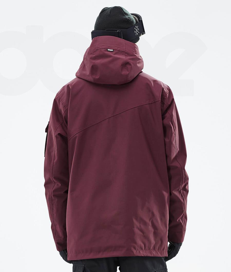 Burgundy Men's Dope Adept Snowboard Jackets | NZ_D2436