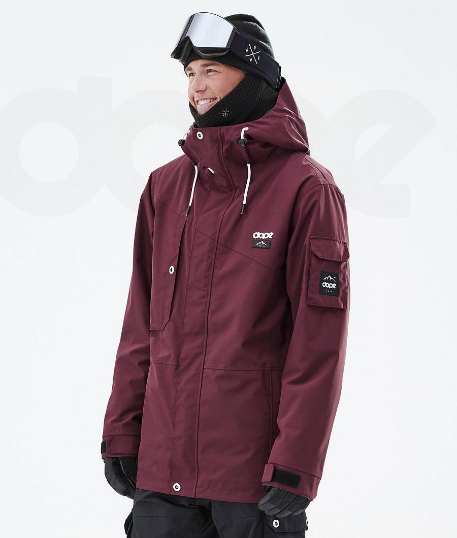 Burgundy Men\'s Dope Adept Snowboard Jackets | NZ_D2436