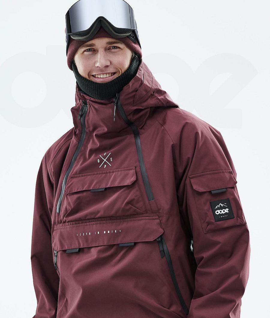Burgundy Men's Dope Akin 2019 Snowboard Jackets | NZ_D1468