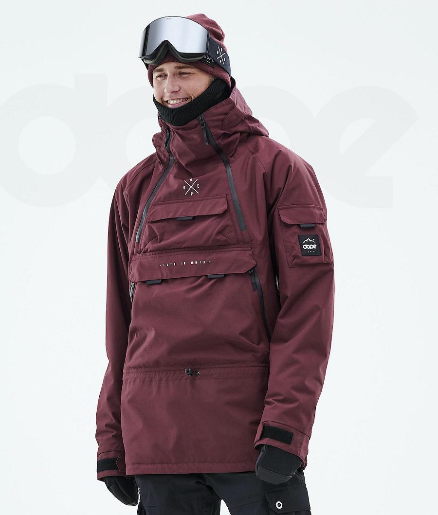 Burgundy Men\'s Dope Akin 2019 Snowboard Jackets | NZ_D1468